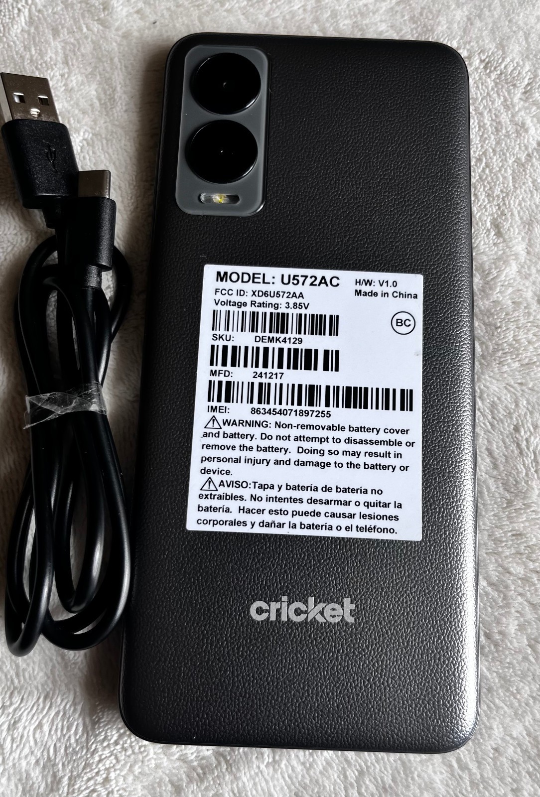Cricket Wireless Debut S3 Model U572AC 6.5'' 4G LTE 4GB RAM 64GB 2.2 ...