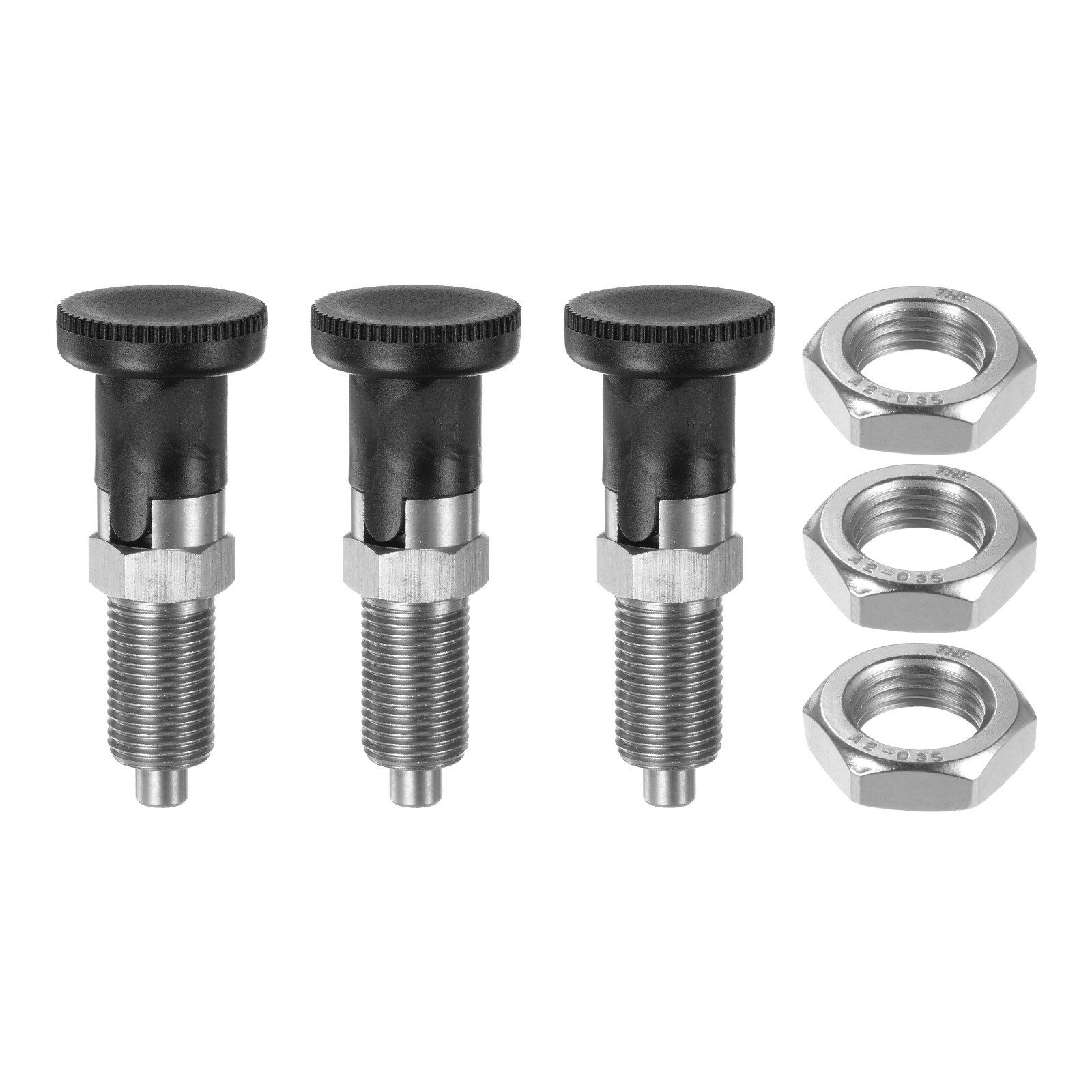 3pcs Push Fit Ball Nose Spring Plunger M16x1.5 Thread 8mm Pin Dia Self Locking