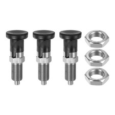 3pcs Push Fit Ball Nose Spring Plunger M16x1.5 Thread 8mm Pin Dia Self Locking