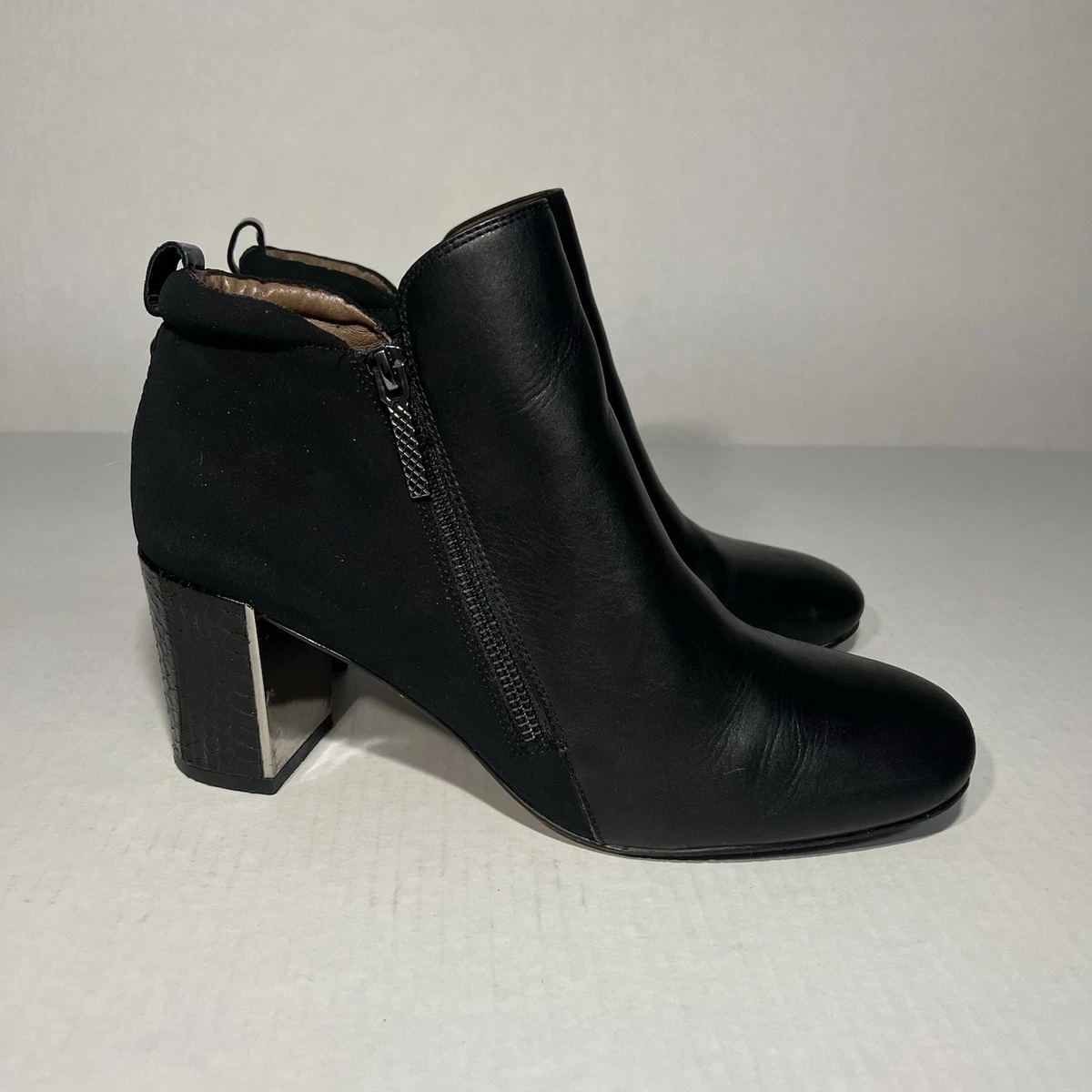 Bottes Cuir Noir Hautes Femme Donald J Pliner - Pointure US 8, Bout Pointu, Stretch - Neuves Sans Boîte