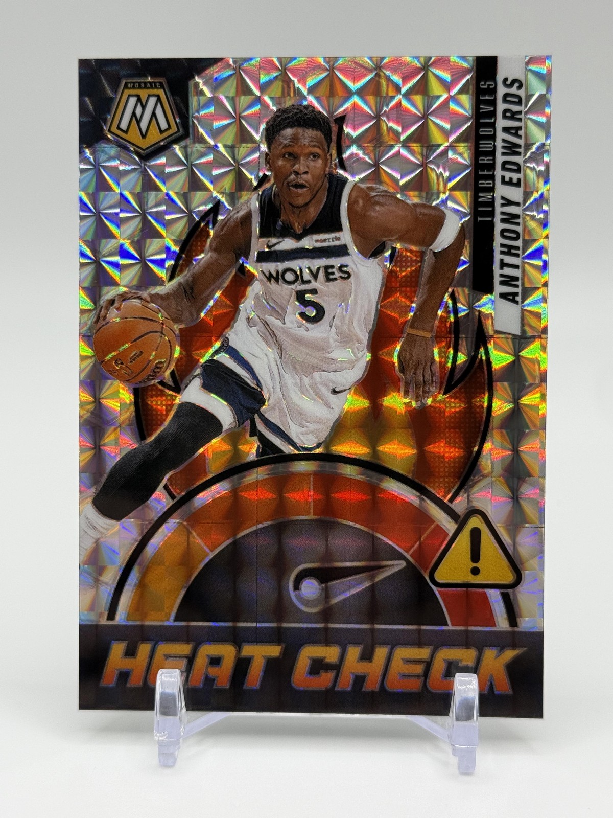 2024-25 Panini Mosaic Anthony Edwards Heat Check Silver Minnesota Timberwolves