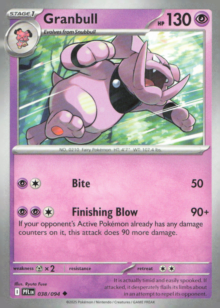 Granbull Uncommon ME02: Phantasmal Flames 038/094 NM