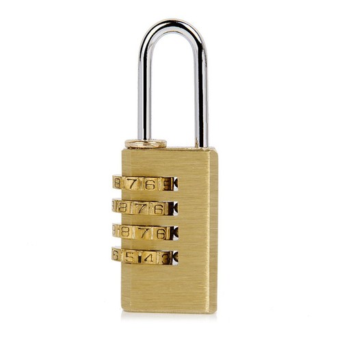 4 - Lucchetto con password in rame lucchetto per bagagli per cifre codificate - Foto 2 di 5