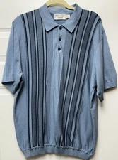 St Croix Sweater Size 2XL  Blue Knit Polo Stripe For Oggi  Vintage Preppy  USA