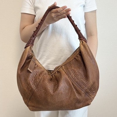 FENDI Spy Bag Zucca Hobo Shoulder Hand Bag Leather Brown