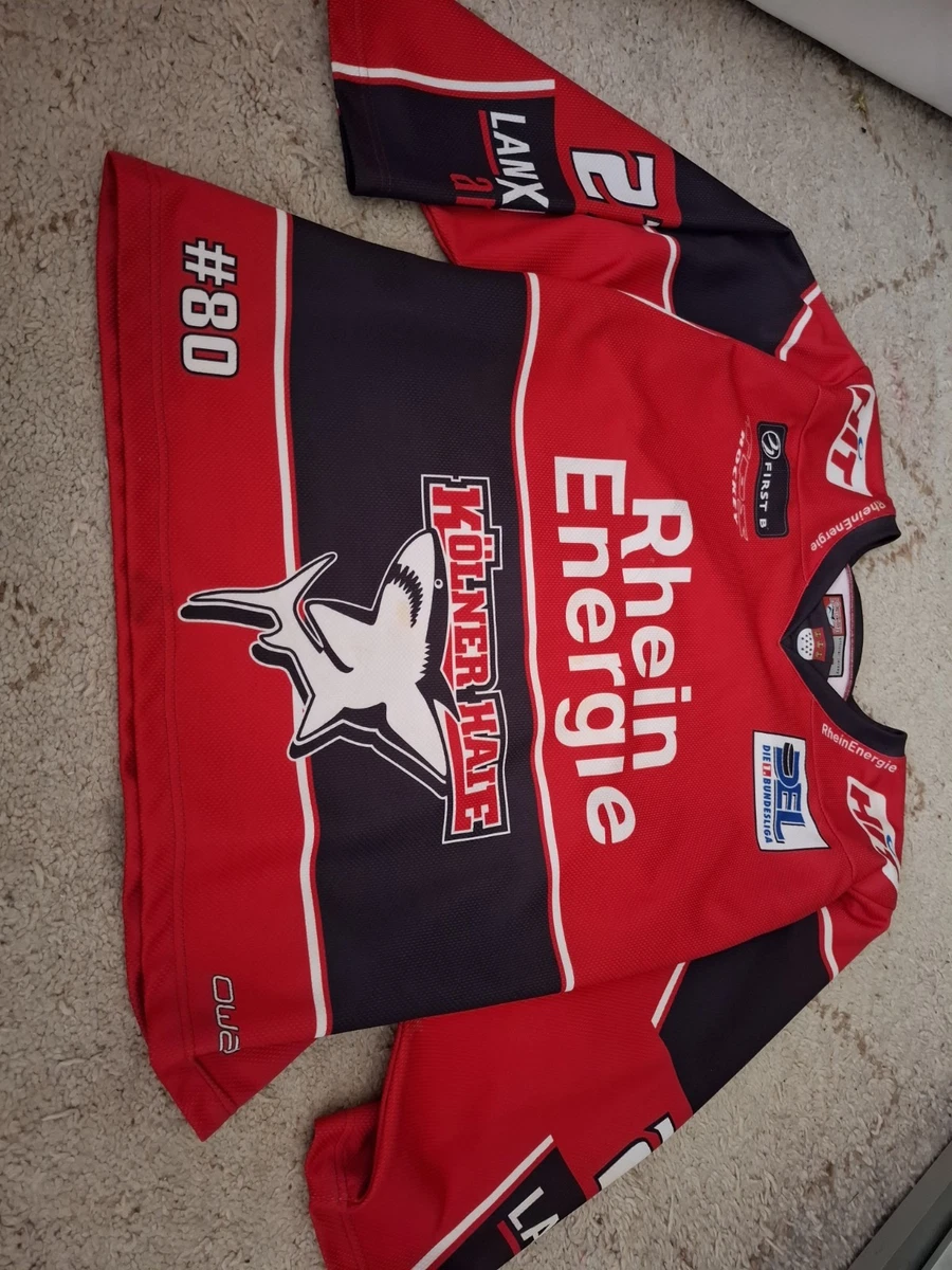 Maillot De Hockey Vintage Kölner Haie – Match Porté #99 Oettgen, Taille XXL, Années 2000, Très Bon état