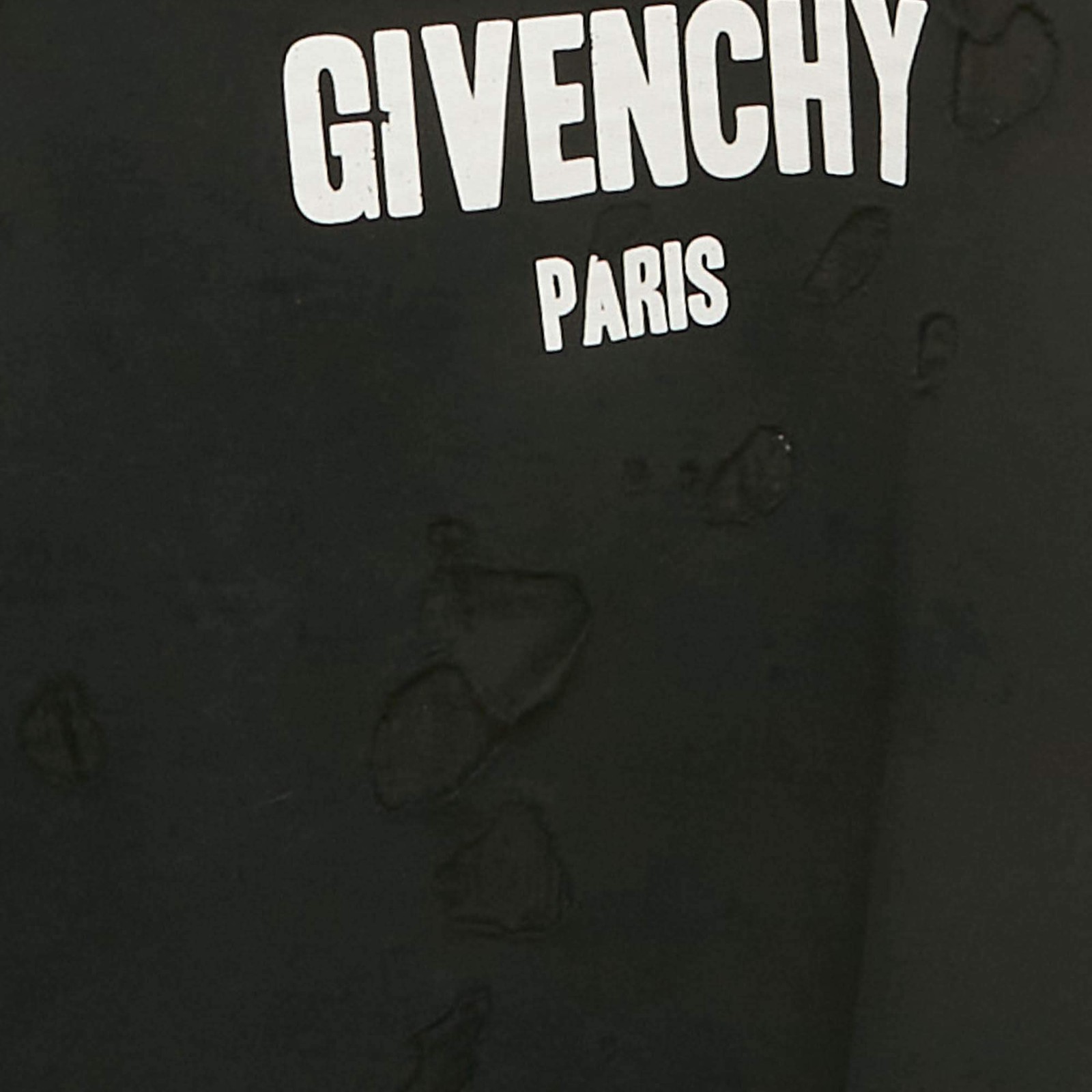 Givenchy Black Logo Printed Cotton Distressed Sweatshirt M thumbnail 3