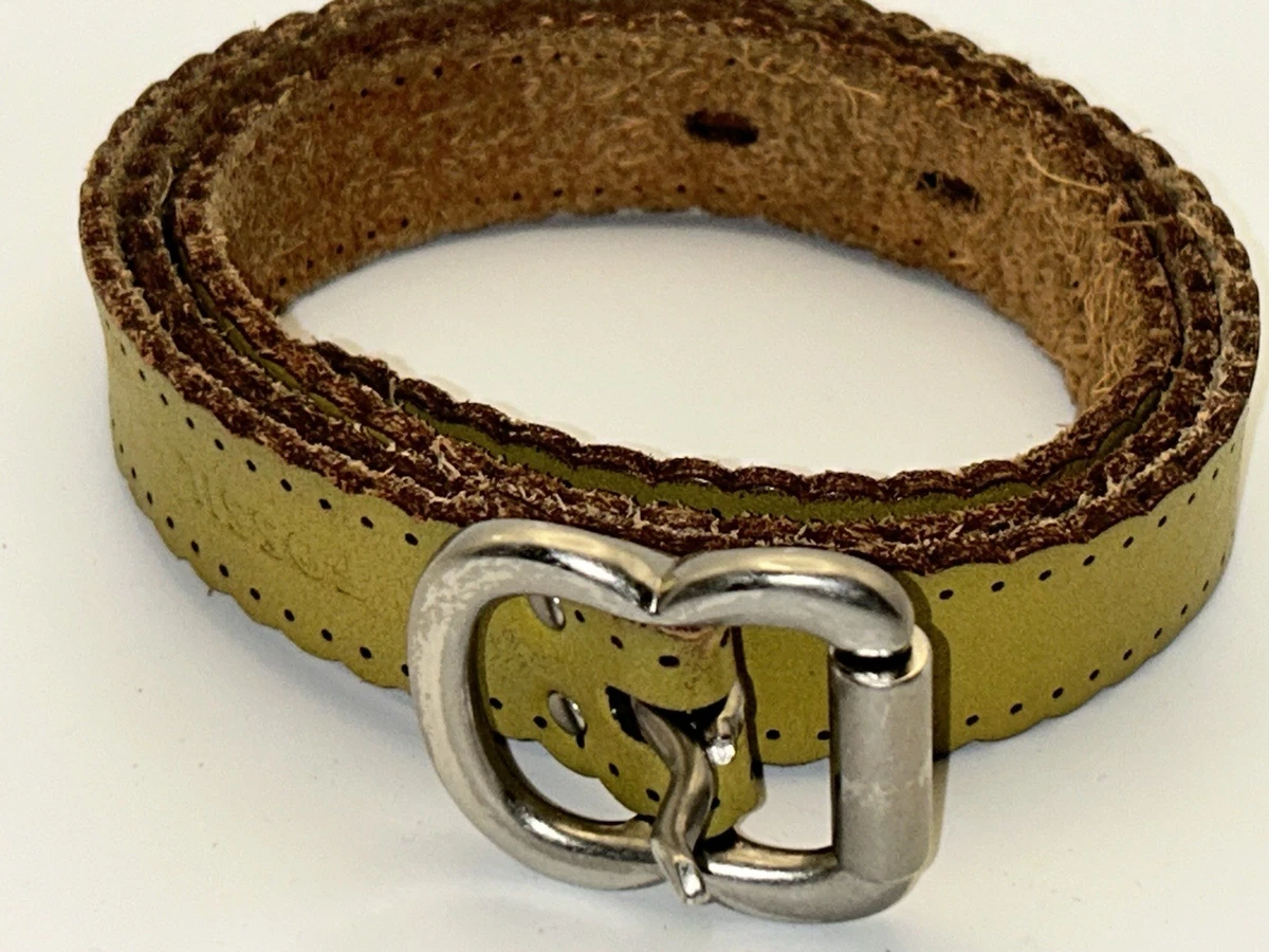 Womens Fossil Stamped Leather Belt Amber Antique Brass Studs & Buckle Size Large Fossil Size S Brown Belts for Women for sale | eBay main image 4