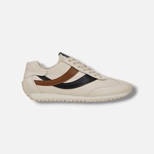 Vince Women's Beige Oasis Leather Runner Lace-Up Sneaker Shoes Size 9