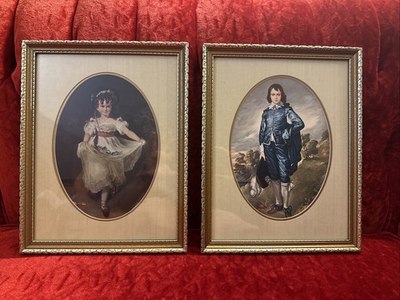 #ad #ad Miss Murray and The Blue Boy Gold Wood Framed Art Prints Vintage Clean W Labels $74.99