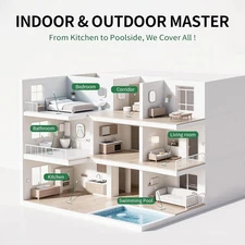 Floor Scrub Brush, 51" Long Handle Scrub Brushes for Cleaning 2 in 1 Heavy Du...