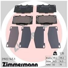 Zimmermann Bremsbelagsatz Bremsklötze vorne 26296FE090 26296AE120 | 564628