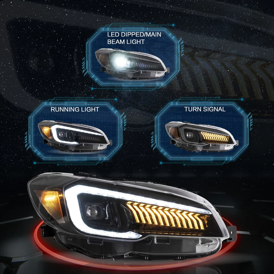 VLAND LED Paar Scheinwerfer für 2015-21 Subaru WRX /WRX STI Dynamische Start-up - Bild 2 von 4