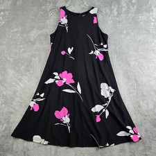 Lauren Ralph Lauren Dress 0 Black Pink Floral Sheath Dress Sleeveless Cocktail