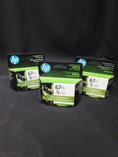 Lot Of 3 - HP 67XL High Yield Tri-Color Original Ink Cartridge New Sealed In Box