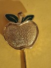 TALBOTS GOLD EARRINGS,  NEVER USED IN ORIGINAL DISPLAY AND GOLD APPLE PIN — photo 4