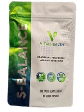 VitalHealth S-Balance 60 Veggie Capsules - New! Vital Health! Exp 2/2027