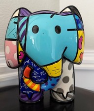 Britto Signed-Limited Edition (#18/1200)"India" Elephant Figurine-Large 8 Inches