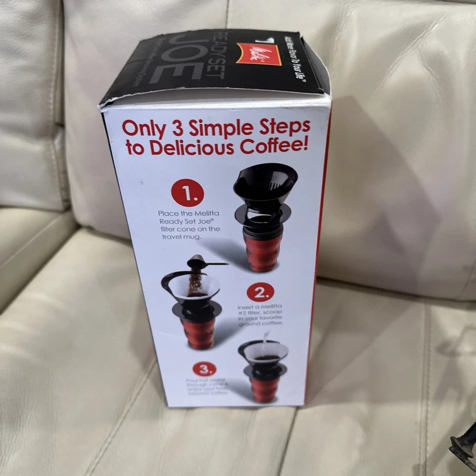 Cafetera Melitta, cafetera verter de una sola taza con taza de viaje, paquete de 2 negras Foto 3 de 3