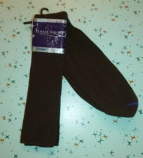 NOS Vtg Royal Comfort JC Penney Nylon Mid Calf Socks Dark Brown DEADSTOCK