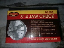 shop fox 3'' 4 jaw chuck open box 