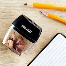 Pen Gear 2-Hole Manual Pencil Sharpener, Black.