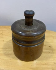 Beautiful Wooden Antique Primitive Butter Mold Stamp With Flower Design