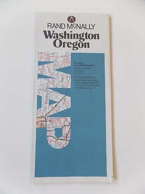 Vintage Rand McNally Washington Oregon Map