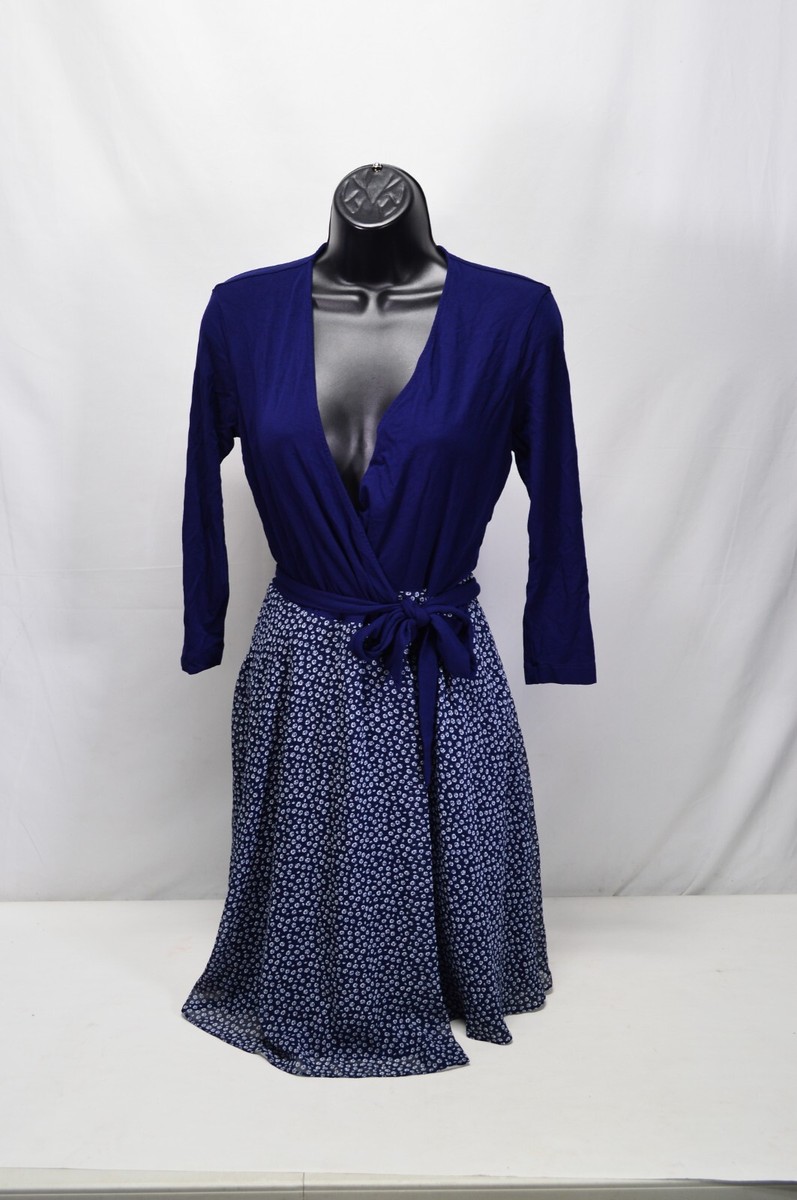 DIANE VON FURSTENBERG フローラル ジャージー ミディドレス NWT Diane Von Furstenberg Navy Blue Floral Jersey Irina Wrap