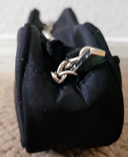 AUTÉNTICO CHRISTIAN DIOR LONA COSMÉTICO/BOLSO DE VIAJE/BOLSA CORREA DE CADENA NUEVO SIN ETIQUETAS NEGRO - Imagen 6 de 13