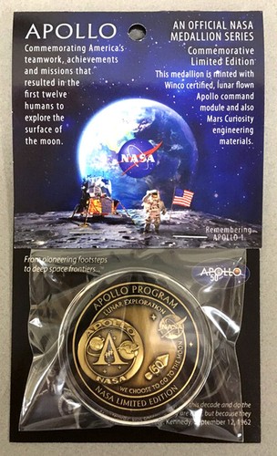 APOLLO 11, 50th Anniversary, NASA FLOWN METAL! Limited Edition Medallion - Picture 1 of 3