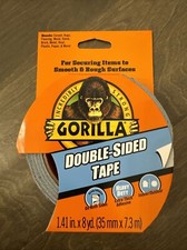 DOUBLE-SIDED DUCT TAPE 1.41" X 8yd. HEAVY DUTY INDOOR/OUTDOOR GORILLA 00726