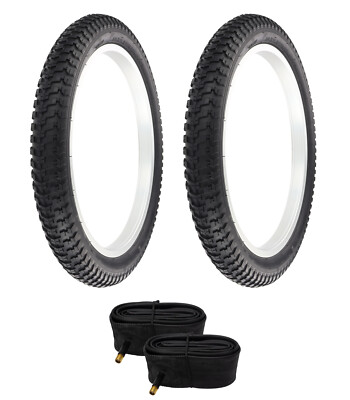 PAIR OF ALL BLACK BICYCLE GENUINE DURO BMX TIRES IN 18 X 1.75