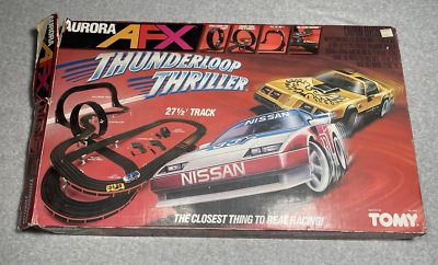 No84.TOMY AURORA AFX Super G-Plus セット 1990 AFX SUPER G PLUS CHALLENGE 17' RACE CAR SLOT HO SCALE SET