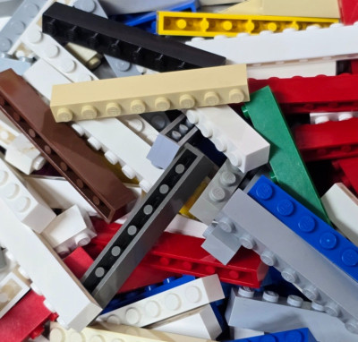 Lego Lot of 40+ Basic Bricks 1x8 Assorted Colors Random Bulk #3008