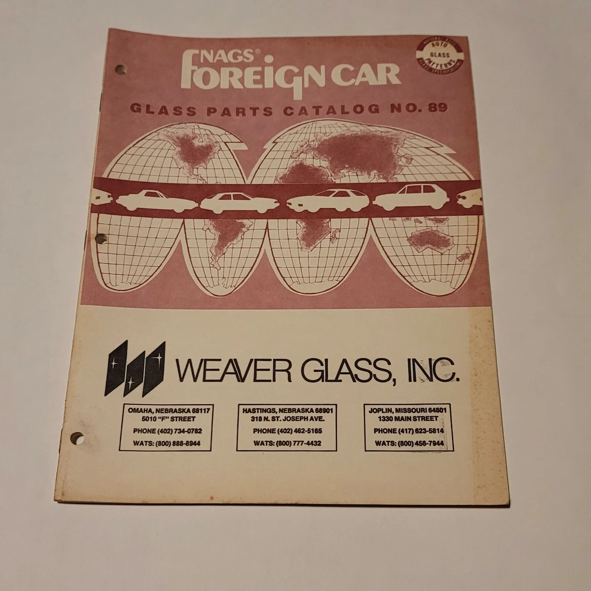NAGS AUTO GLASS PARTS FOREIGN CAR CATALOG ORIGINAL PART NUMBERS SIZES No.  89 | eBay