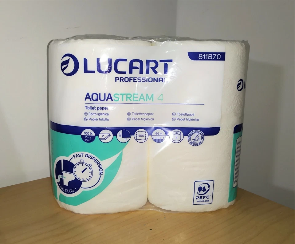 Carta Igienica anti intasamento Lucart Aquastream per wc camper 56 rotoli - Imagen 3 de 4