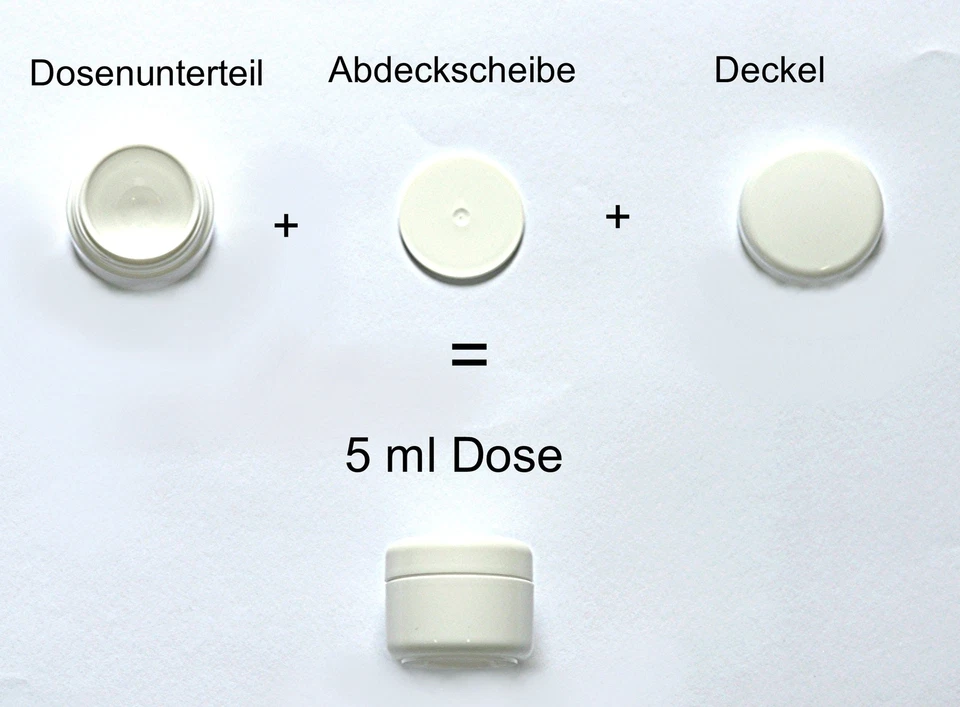 CHIRA´S BY JT 10 Leerdosen Tiegel weiß & weißer Deckel 5ml für UV Gel Creme Powder Markenware