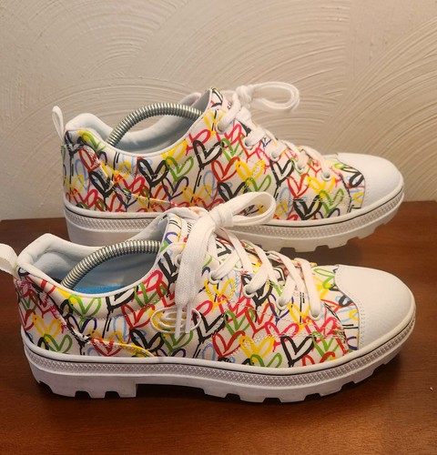Skechers X James Goldcrown Women White Roadies Heart Sneakers SN 155505 Size 9.5 - Picture 4 of 10