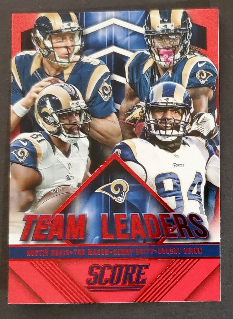 2015 Score #32 RAMS Davis/Mason/Britt/Quinn TEAM LEADERS Red Parallel card NM/MT