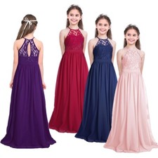 Blumenmädchen Prinzessin Kleid Party Hochzeit Brautjungfer Formale Lange Kleider