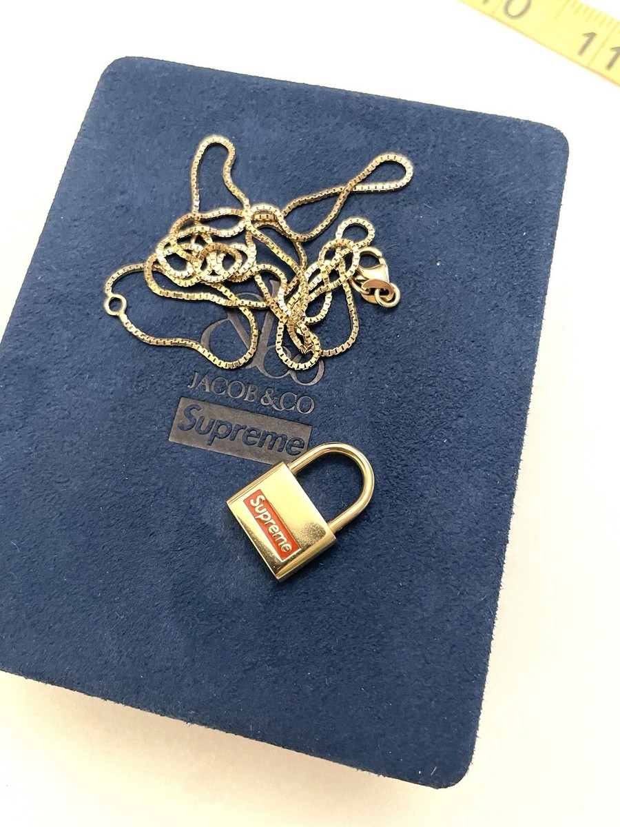 Supreme x Jacob & Co 14k Yellow Gold Locket Necklace 100