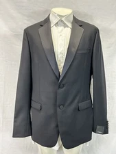 Zzegna Deco Solid Black Tuxedo Jacket 2-Bt Sz EU 52 R D8/ US 42 R D8