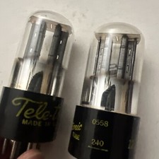 Matched Pair NOS 12SN7GT 12sn7 Black 2 Hole T Plates 1952 Badboys