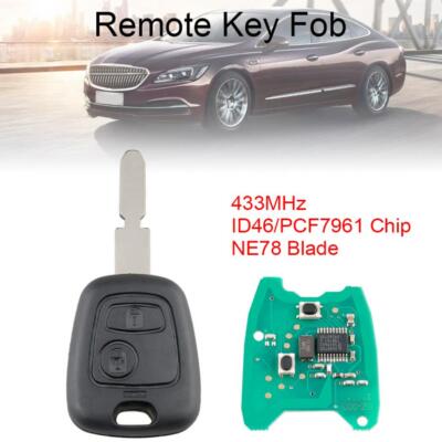433Mhz Car Remote key ID46 PCF7961 Chip Blade Fit for Peugeot 406 407 408