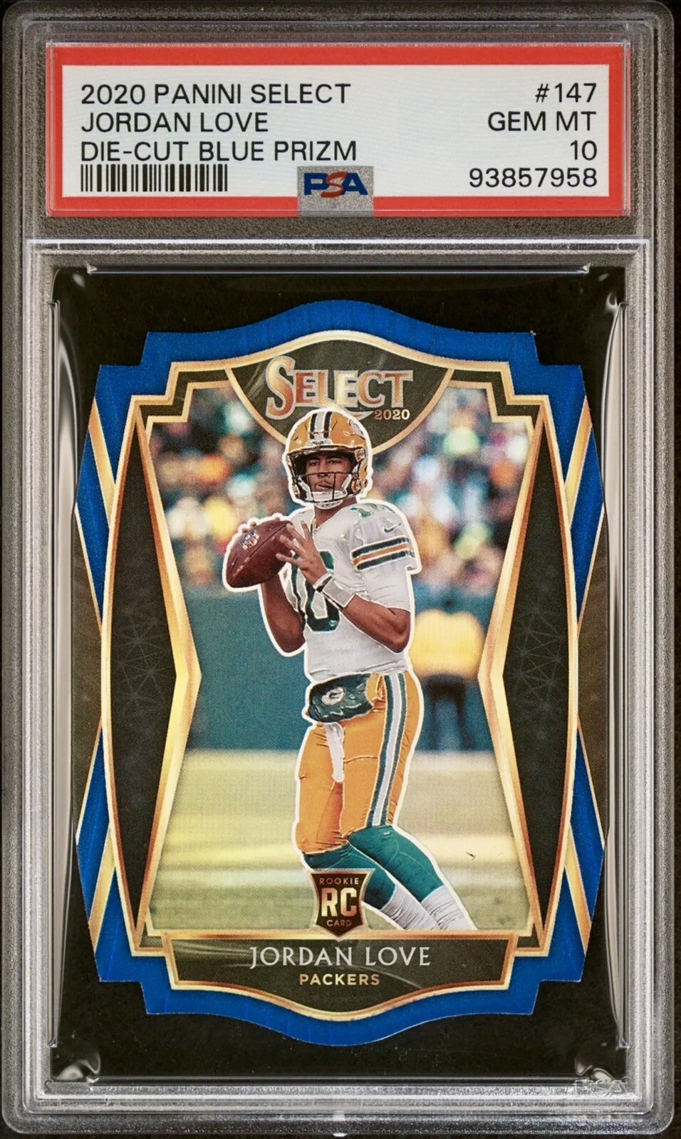 2020 Panini Select Jordan Love Premier Level Blue Prizm Die-Cut Rookie PSA 10 💎