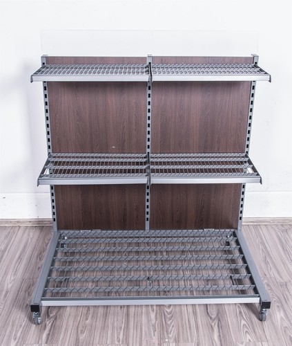 Rollregal 156er Set Verkaufsständer Rollregal Braune Holzzwischenwand 138 cm NEU - Afbeelding 3 van 6