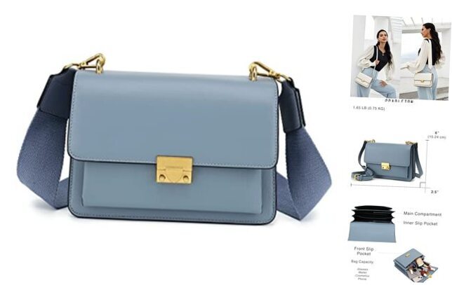 Crossbody Bags for Women, Purses for Women, Lightweight Shoulder Bag, Blue-image
