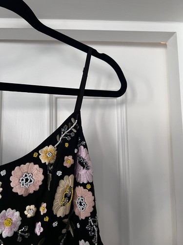 Needle and thread size 14 sleeveless strappy knee length black embroidered dress - Picture 6 of 10