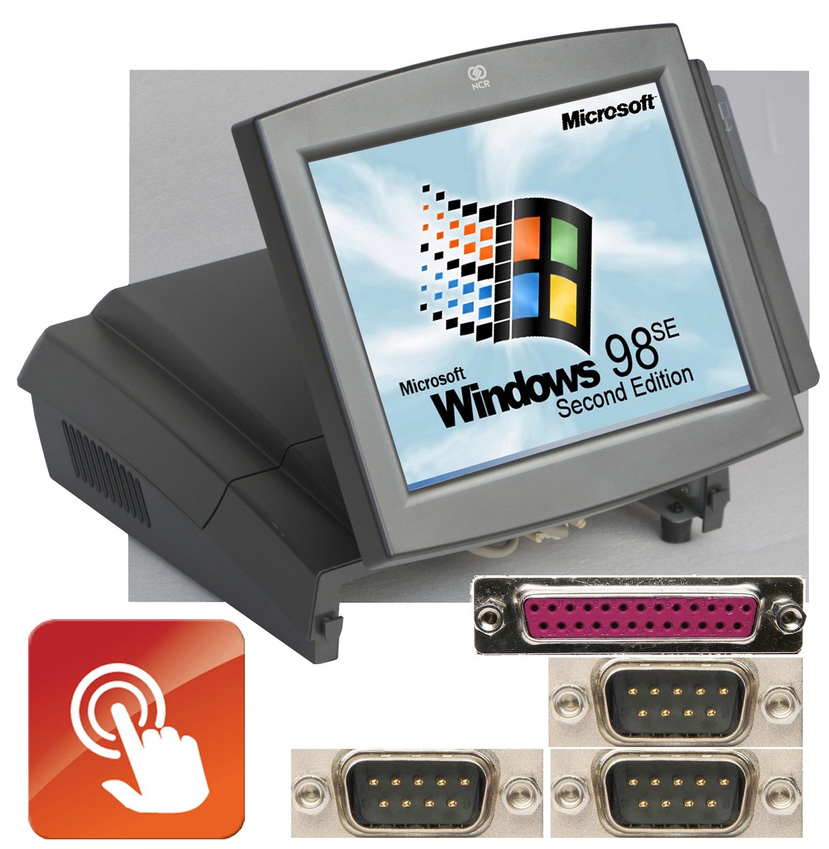 Computer with Windows 98 SE Touchscreen Monitor with 3x RS-232 LPT